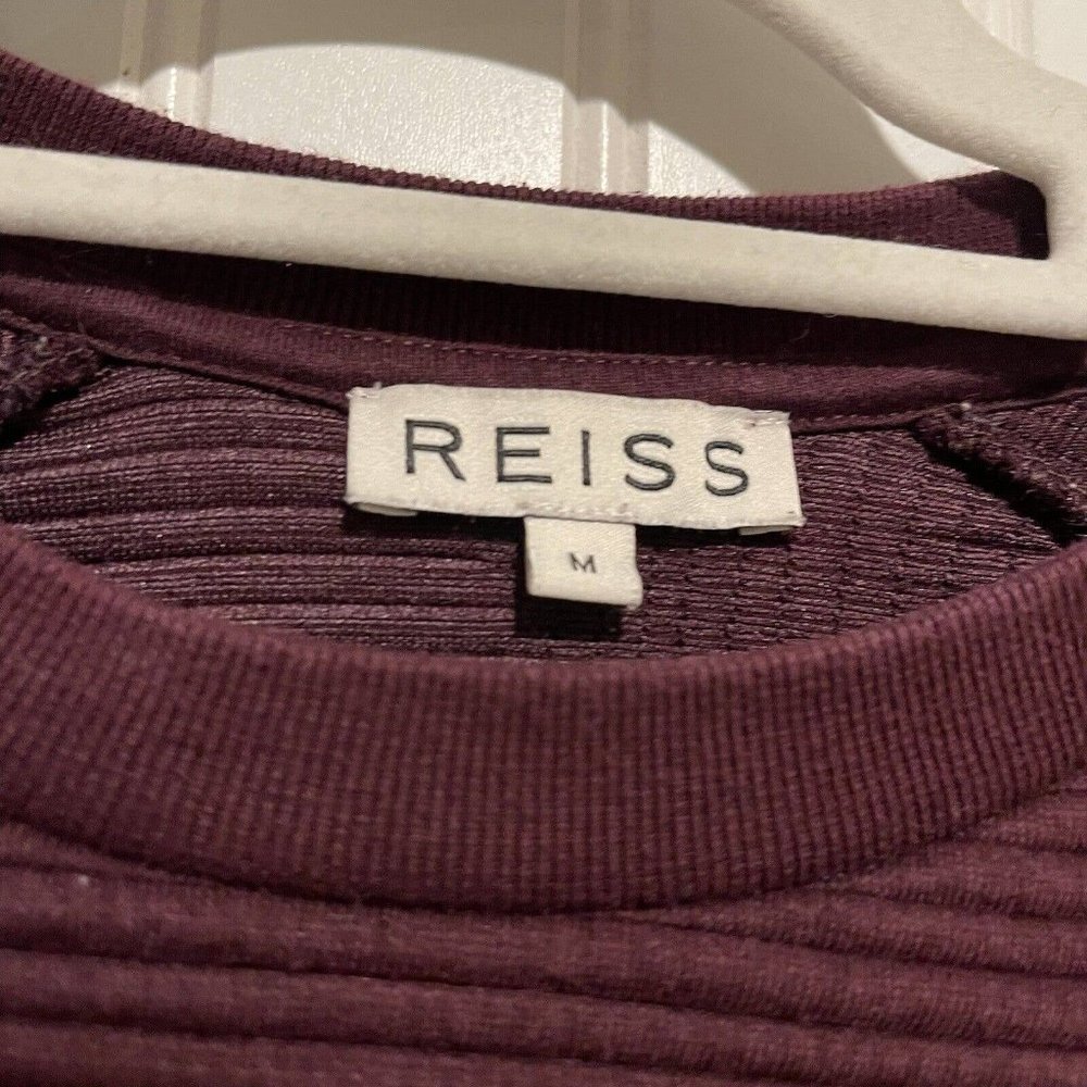 Reiss Purple Quilted Pullover Size Medium - Picture 3 of 6